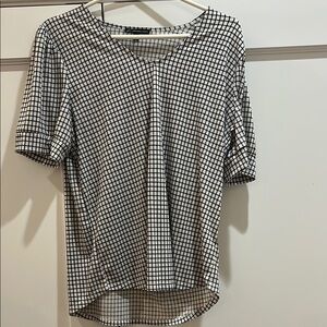 Black and White Checkered Women's Top